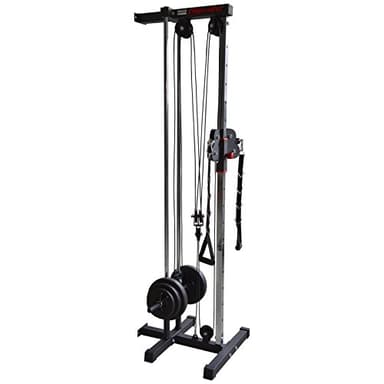 TrainHard Stazione per allenamento di forza con lat machine, cavi e torretta di trazione, per fissaggio a parete