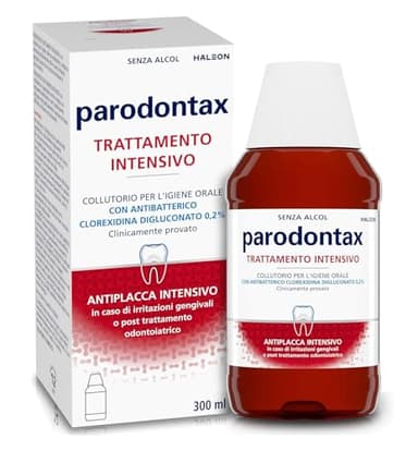 Parodontax Collutorio Clorexidina Trattamento Intensivo, Antibatterico e Antiplacca senza alcol, 300 ml