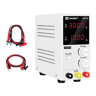 LONGWEI 30V 10A Alimentatore da banco professionale， Alimentatore regolabile 0-30V 0-10A, Alimentatore da laboratorio Adatto laboratorio，elettrolisi，DIY，insegnamento ，with 4 pezzi puntali tester