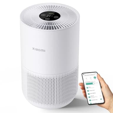 Xiaomi Smart Air Purifier Compact, Rimozione degli Allergeni, Doppio Utilizzo, da Tavolo e Pavimento, Regolazione automatica della Velocità di Purificazione, Basso consumo energetico, Filtro 3-in-1
