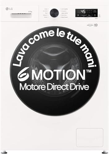 LG W4NX1095NWB Lavasciuga 9/5kg Serie X1, Lavatrice e Asciugatrice Insieme Classe A/E, 1400 Giri, Wi-Fi, Top Rimovibile, Vapore Allergy Care, Tecnologia 6 Motion Direct Drive, Bianca