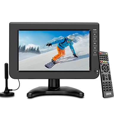 ZOSHING TV portatile,10.1 pollici TV con Digitale DVB-T2 sintonizzatore,HDMI/USB,ingresso AV,12 volt per camper&Cucina