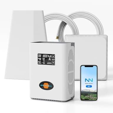 ANYCALL Amplificatore Segnale Cellulare per la Casa 5G 4G LTE 3G GSM Ripetitore per Tutti gli Operatori Italiani - TIM Wind Tre Vodafone e altro sulla Banda 1, 3, 7 e 20 con Schermo Intelligente