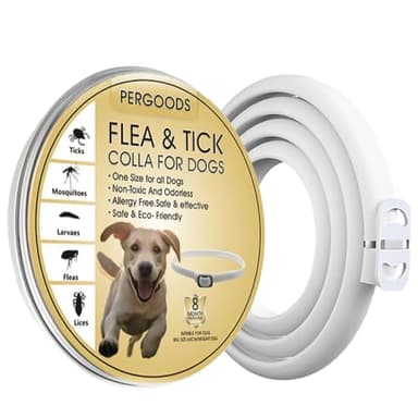 Collare Antiparassitario Per Cani, Collare Antipulci Cane Sicuro Ed Efficace, Collari Antipulci e Zecche per Animale, Guinzagli Antizecche Per Pet Per Cani Di Tutte Le Taglie, 65 cm Taglia Unica