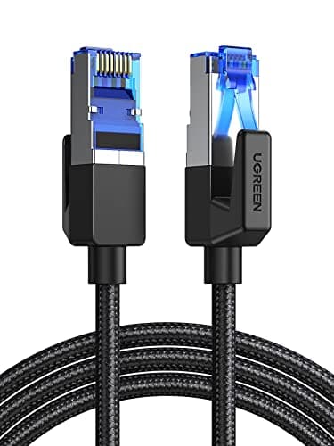 UGREEN Cavo Ethernet Cat 8 Cable Lan RJ45 40Gbps 2000MHz Nylon Alta Velocità per Gaming PS5 PS4 Xbox X TV Box Router, 1M