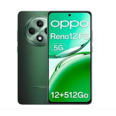 OPPO Reno12 FS 5G 12+512GB, Smartphone Android IA Sbloccato, Schermo 6,67" AMOLED 120Hz, Telefono Dimensity 6300, Fotocamera AI 50+8+2MP, 5000mAh 45W, Resistenza IP64, NFC, Verde