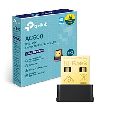 TP-Link Archer T2UB Nano Adattatore Bluetooth 4.2 WiFi USB, Dual Band AC600Mbps, Chiavetta per PC Fisso, Trasmettitore, Scheda di Rete, Windows 11/10