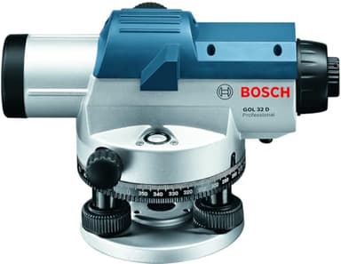 Bosch Professional Livella ottica GOL 32 D (ingrandimento 32x, unità di misura: 360 gradi, raggio d'azione: fino a 120 m, in valigetta)