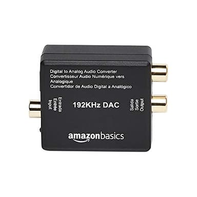 Amazon Basics - Convertitore da ingresso audio digitale ottico coassiale ad analogico RCA, 192 KHz, materiale ABS, 2" x 1.61" x 1.02"