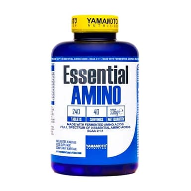 YAMAMOTO NUTRITION Essential AMINO 240 Compresse, Integratore di Amminoacidi Essenziali Fermentati EAA e Ramificati BCAA 2:1:1, Integratore per Sportivi