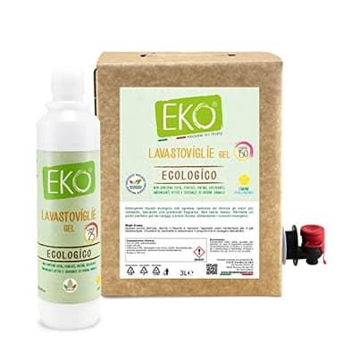 Eko Detersivo Lavastoviglie liquido, Kit Bag in Box 3L e 500ml - Ecologico