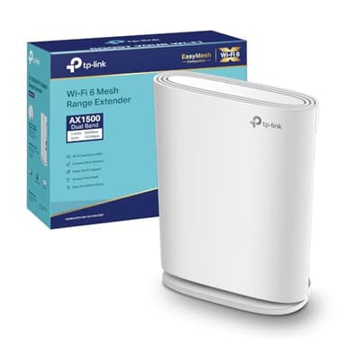 TP-Link RE500XD Ripetitore WiFi 6 AX1500Mbps, Access Point, WiFi Extender, Amplificatore WiFi, Ripetitore WiFi Potente per Casa, Porta Gigabit, Desktop o Wall Mount, Compatibile con Tutti i Modem