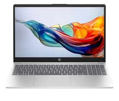 HP Laptop 15-fd1002sl, PC Portatile 15", Display FHD, Notebook, (AMD Ryzen 7 7730U, RAM 16GB, SSD 512GB, Windows 11), Computer Portatile, Uso quotidiano, Tastiera Italiana, QWERTY, Argento