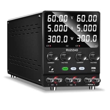 RUZIZAO Alimentatore da Banco 60V 5A Doppio Alimentatore Corrente Continua Encoder Alimentatore Laboratorio 60V10A 120V5A Regolabile in Serie/in Parallelo con 4 in 1 Doppio Fino a 0~120V o 0~10A