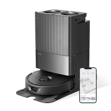 roborock Qrevo Robot aspirapolvere con funzione di pulizia, stazione di aspirazione 5500 Pa, capacità di aspirazione, mappatura 3D, mocio a doppio rotante, riempimento automatico dell'acqua,