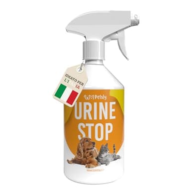 Petsly Repellente per Gatti e Cani Anti Urina - Spray Addestrativo Disabituante Gatti - Doppia Azione: Allontana Gatti e Cani + Elimina i Cattivi Odori - Uso Interno e Esterno (500ml (Confezione da1))