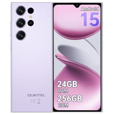 OUKITEL C61 PRO Smartphone Android 15-6,88" HD+ In-Cell 90Hz Cellulare 24(8+16) GB RAM + 256GB ROM/TF 1TB 5150mAh, 13MP+5MP 4G Dual SIM Cellulari e Smartphone NFC/Face ID/Fingerprint/OTG Viola