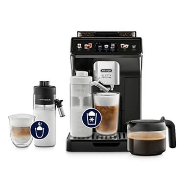 De’Longhi Eletta Explore – Perfetto Macchina da Caffè Automatica, LatteCrema Montalatte Automatico, 50 Bevande in un Solo Tocco, Display Touch a Colori, Grigio Scuro (ECAM452.57.G)