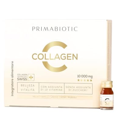 Collagene da Bere - Primabiotic Collagen 10000 mg | 30 Flaconcini da 30 ml (900 ml) | Integratore Liquido di Alta Qualità per la Bellezza | 95% di Assorbimento | Pelle, Capelli, Articolazioni