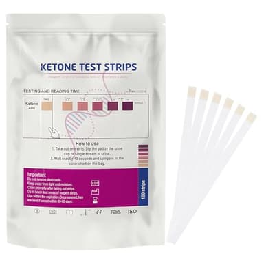 100 strisce reattive per la chetosi, stick chetogenici, per risultati di misurazione della chetosi immediati, stick chetogenici per dieta e nutrizione chetogenica, comodi e veloci, per uso domestico