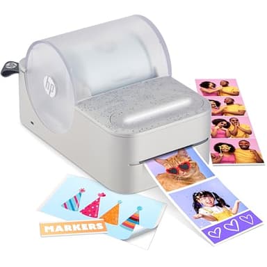 HP Sprocket Panorama Instant - Stampante per etichette a colori e foto Grigio Personalizza stampe da 2 x 0,5 a 9 pollici su carta con retro in zinco autoadesivo