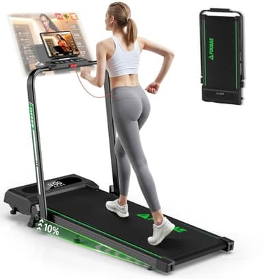 Tapis Roulant Elettrico Pieghevole, FOUSAE 5 in 1 Tapis Roulant con Inclinazione, Tapis roulant pieghevole da 12 km/h, App, Telecomando e Doppio Display LED, Nessuna Installazione Richiesta