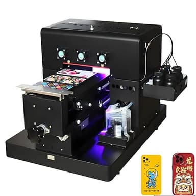 Furvveerr Stampante A4 UV Multifunzione a Getto D'inchiostro Semiautomatico Stampanti 16.5CMx30CM Flatbed Colori Inkjet Laser A4 Piccola Stampa UV Stampa per PVC,Cuoio,Metallo,Legno
