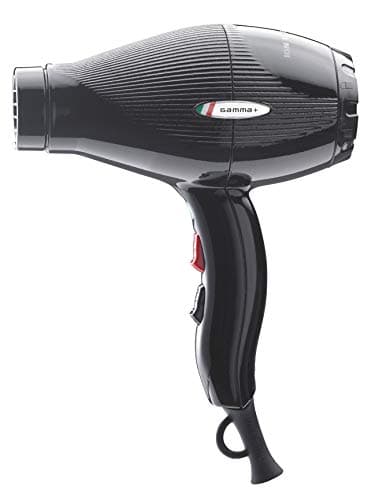 GAMMAPIU’ Asciugacapelli Professionale Ion Ceramic Nero, Generatore Ionico, Phon per Capelli Leggero, Silenzioso e Potente, Fon Tecnologia a Ioni, Griglia Rivestita in Argento, W 2000-2300