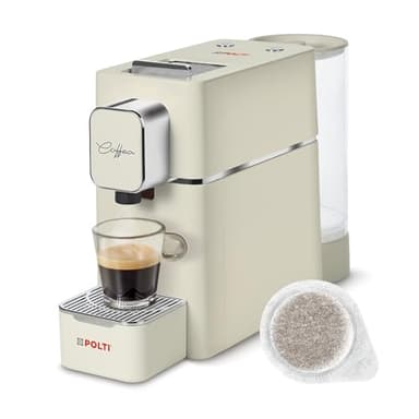 Polti Coffea S15C, Macchina per Caffè Espresso, Compatibile con Cialde E.S.E. 44 mm, Serbatoio 0,85L, Pressione Pompa 19 bar, Colore Crema