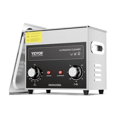 VEVOR Pulitore ad Ultrasuoni 3L con Timer Riscaldante Cestello, Macchina Digitale a Cavitazione Sonica, Pulitrice Ultrasuoni 120 W per Strumenti di Orologi, Occhiali, Monete, Utensili Metallici