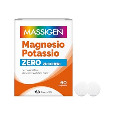Massigen - Magnesio e Potassio Senza Zucchero, 60 Capsule, Integratore per Equilibrio Elettrolitico, Combatte Stanchezza e Fatica Fisica