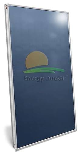 Pannello solare termico piano, alta efficienza, circolazione forzata, piastra captante alluminio rame, tubazioni interna ad arpa (2,37 m² = 1930 x 1230 x 86 mm)