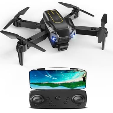 Drone con Telecamera Bambini e Principianti Droni con 2 Batterie，360° Flip,Mini Drones RC Quadcopter Pieghevole per Ragazzi e Ragazze-Dorato