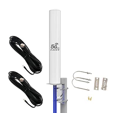 KASER Antenna 5G 4G LTE Esterno Mimo Omnidirezionale 698-2700/3300-3800 MHz Guadagno fino 12 dBi compatibile per Router 5G 4G Uscita N-SMA con Adattatore TS9