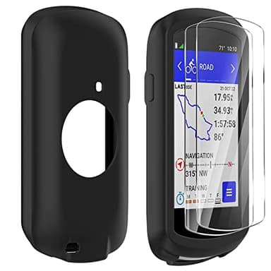 Braleto Cover +2 Vetro Temperato Compatibile con Garmin Edge 1040,Protezione Dello Schermo in Vetro di Durezza 9H Accessori per Computer Da Bicicletta GPS (Black)