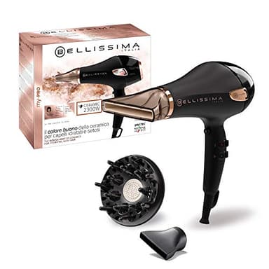 Bellissima Imetec My Pro Ceramic P5 3800, Asciugacapelli a Ioni Professionale 2300W per Capelli Morbidi e Luminosi. Phon con inclusi Diffusore e Convogliatore Ceramico