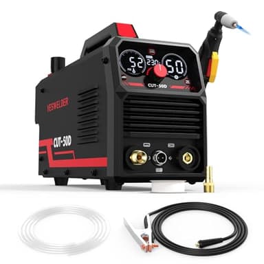 YESWELDER 50Amp Taglierina al Plasma HF, Non Arco Pilota, Grande Display Digitale a LED, Spessore Massimo di Taglio 20mm, 230V Macchina da Taglio al Plasma