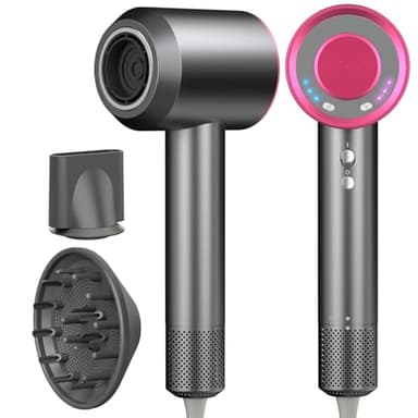 AIUNAOM Phon Capelli Professionale 160.000 giri/min- 500 Milioni Di Ioni Negativi, Accessori Magnetici, 3 Impostazioni Di Velocità e 4 Regolazioni Di Temperatura,Per Animali, Salone e Casa