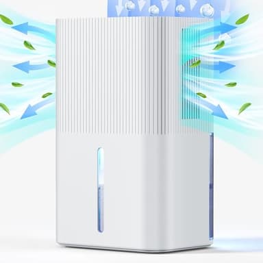 Deumidificatore da 2,7L per la casa, deumidificatore elettrico per la camera da letto, silenzioso e con comandi touch, deumidificatore per il bagno(bianco1100 ml/24 h)