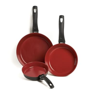 CLASSE ITALY, Set Padelle antiadenti 3 Pz. senza PFAS, Antiaderente a 5 strati senza PTFE, PFOA, 100% sicuro, Linea TUSCANY, per Induzione e Fiamma