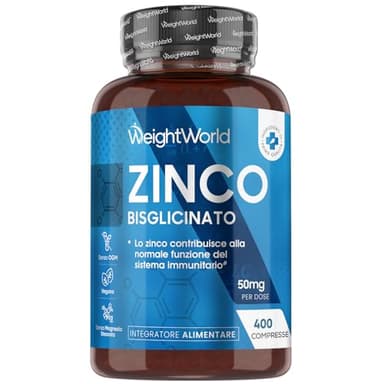 Zinco Integratore in 400 Compresse, Formula Vegana, (13 Mesi di Scorta), Compresse da 6,35mm, Integratore Zinc Bysglicinate, Lo Zinco Contribuisce alla Normale Funzione del Sistema Immunitario (EFSA)