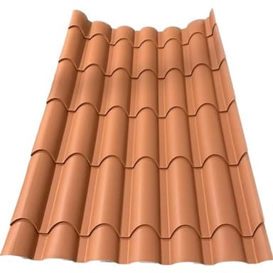 FT METALLI - lamiera ondulata finto coppo copertura tettoia per esterno - lamiera zincata - colore rosso coppo - larghezza 1 metro lunghezza 1,75 metri