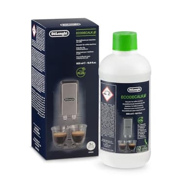 De'Longhi EcoDecalk Decalcificante DLSC500, 5 Dosi di Decalcificazione, Accessorio Manutenzione Macchina da Caffè, Ingredienti di Origine Vegetale, Bottiglia Con 5 Dosi, 500ml