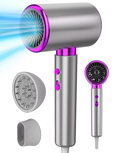 DMTIVMG Asciugacapelli Ionico Phone 2400W Asciugacapelli 2 Velocità/3 Temperature Professionali AC Motore Professionale con Diffusore e Concentratori per Molte Acconciature