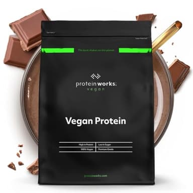 THE PROTEIN WORKS Proteine Vegane In Polvere - 100% A Base Vegetale E Naturale - Miscela Di Proteine Vegane - 16 Agitare - Cioccolato Morbido - 500 g