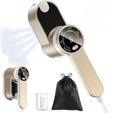 PKBD Ferro da Stiro 2 In 1 Portatile da Viaggio Stiratore Verticale Portatile 6 Modalità Intelligenti, Riscaldamento Rapido In 9s - 1200w Stiratrice Elettrica con Borsa Custodia (Oro-Bianco)