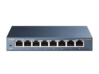 TP-Link TL-SG108 Switch 8 Porte Gigabit, 10/100/1000 Mbps, Plug & Play,‎‎ 802.1p/DSCP QoS, IGMP Snooping, Involucro in Metallo Resistente, Installazione Facile, Tecnologia Green Ethernet, IEEE 802.3x
