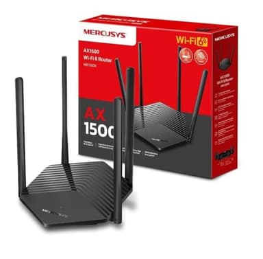 Mercusys TP-Link MR1500X AX1500Mbps Router WiFi 6 Dual-Band, Porta Gigabit, 1201Mbps su 5 GHz e 300Mbps su 2,4 GHz, 4 Antenne Ad Alto Guadagno, Parental Control, Rete Ospiti, QoS, OFDMA, MU-MIMO