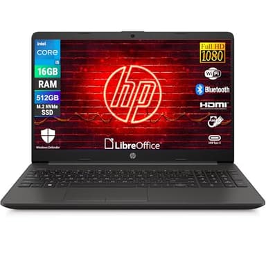 HP 250R G9, Computer Portatile Notebook, Intel i5-1334u 10 Core 3.4Ghz, Display 15.6'' FHD, Ram 16GB, SSD 512GB, Windows 11, Pronto all'uso con Libre Office