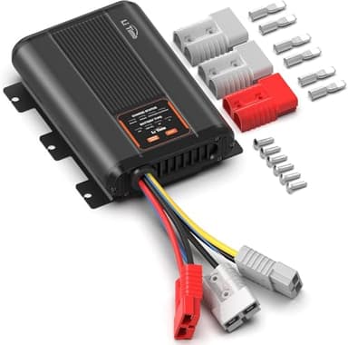 LiTime 12V 40A DC a DC Caricabatterie per Batterie al Litio, Piombo Acido, SLA, Gel, AGM e Calcio da 12V, Caricabatterie per auto con Protezione Intelligente Della Carica, Rapido Caricatore